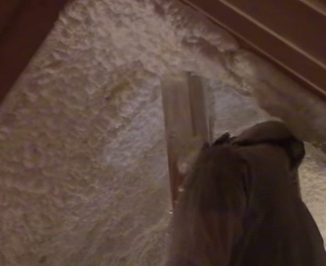 Attic spray foam insulation
