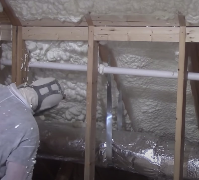 spray foam contractor insulating walls in Green Bay